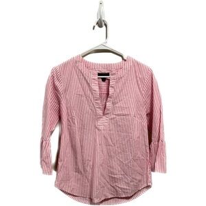 J CREW PINK STRIPED BELL SLEVE TOP SIZE 0